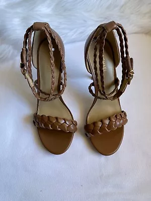 Michael Kors Astrid Wrapped  Faux Braided Sandals Shoes Heels Pumps Size 5.5M • $69.99