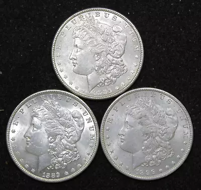 LOT Of 3 **HIGH VALUE** BU Morgan Silver Dollars - Each 1904 Or Earlier!!! • $158.13