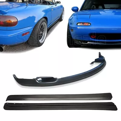 [SASA] 2x Combo For 90-97 Mazda Miata MX5 RS Front + Side Skirts PU Bumper Lip • $149.99