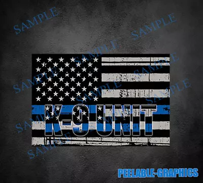 (2) K-9 Unit Thin Blue Line Flag Decal Sticker Dog Police USA • $4.99