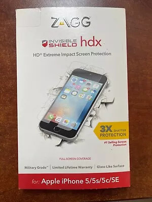 Zagg Invisible Shield HDX Glass Screen Protection IPhone 5 IPhone 5s/5c/SE • $1