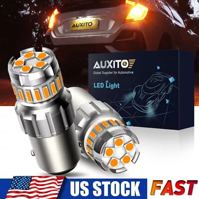 AUXITO 1157 LED Turn Signal Light Bulbs Amber CANBUS Anti Hyper Flash Error Free • $11.39