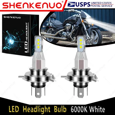 For Suzuki Boulevard M109R 2006-2017 2X 9003 H4 LED Headlights Bulbs 6000K White • $15.39