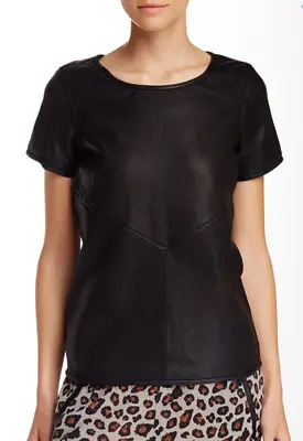 Maison Scotch Genuine Leather Perforated Top Black NWT $295 • $91