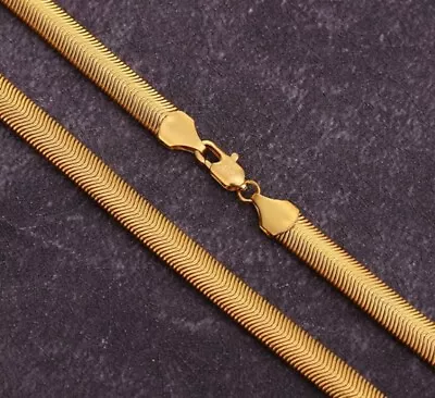 £5.49 • Buy Gift Bag + 6mm Gold Tone Flat Snake Chain Necklace 16-26 Inches Gold SN6FLG UK