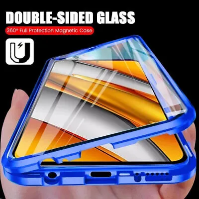 For Samsung S24 S23 S22 Ultra S20 FE A54 360° Magnetic Double Glass Case Cover • $17.99