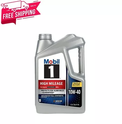 Mobil 1 High Mileage Full Synthetic Motor Oil 10W-40 5 Qt...... • $27.99