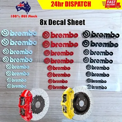 8x Brembo Hi Temp Vinyl Decal Sticker Set For Brake Caliper Car Bike Mods AUS • $11.95