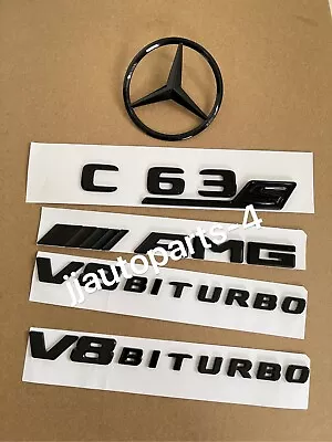 Black/Red C63s AMG V8 BITURBO Sticker Emblem Badge Set For C63s Coupe C205 • $119.95