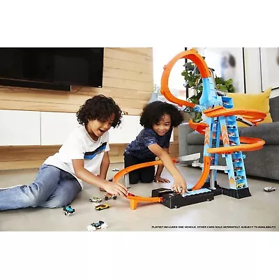 Super Tall Hot Wheels Track Matchbox Play Set Die Cast Cars Racetrack Indoor Toy • $108.97