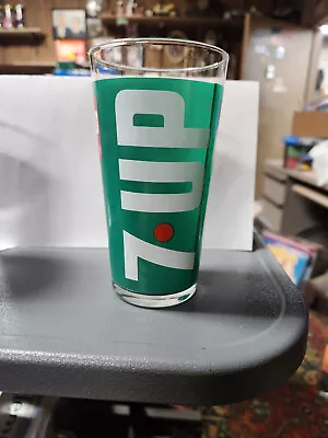 Vintage 7 UP Glass The UnCola Green 10 Oz Glass Collectible Drinking • $10.50