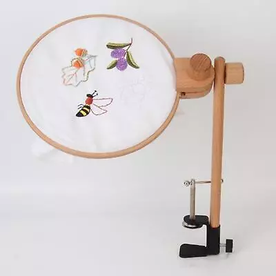 Rotated Embroidery Frame Lap Stand Art Crafts Tool Wooden Cross Sttich Rack • $32.67