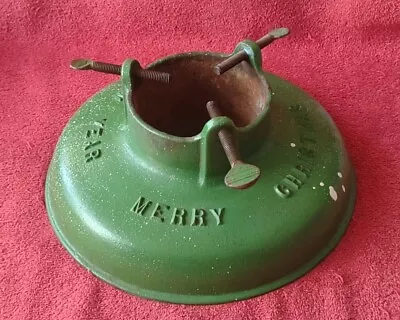 Vtg Cast Iron Christmas Tree Stand #3042 Brillion Iron Works WI Paint Splattered • $29.95