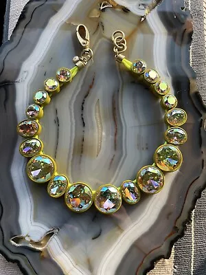 **RARE** J. Crew Iridescent Neon Large Crystal Brûlée Statement Necklace • $550