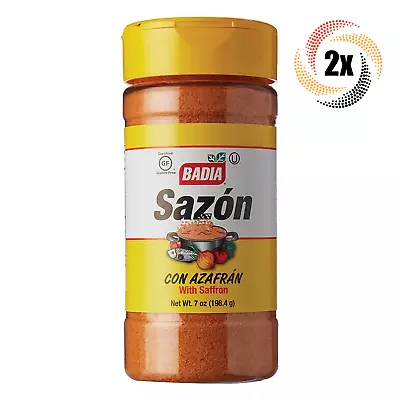 2x Shakers Badia Gluten Free Sazon With Saffron Seasoning 7oz Fast Shipping! • £15.82