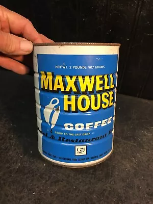 Vintage Maxwell House Coffee 2lb Restaurant Blend Coffee Can No Lid • $24.90