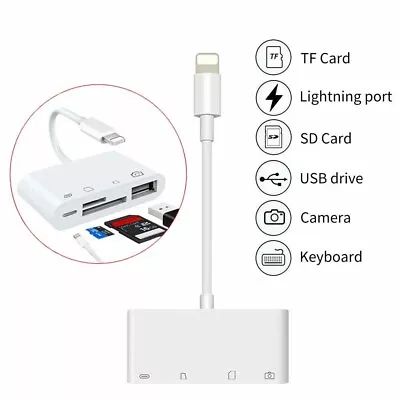 USB To Card Reader Adapter USB Camera Micro SD Memory Slot For IPhone IPad IPod • $14.96