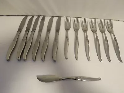 WMA Rogers Oneida La Rose Stainless Flatware Service 6 Plus Butter Knife 25 Pcs • $50