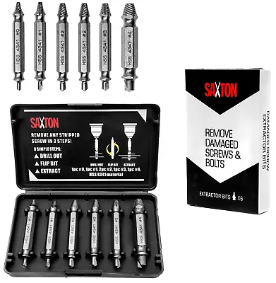 Saxton 6 Piece Damaged Screw Extractor Remover Set For Screws And Bolts • £6.99
