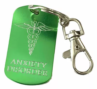 Anxiety Disorder SOS Medical Alert Army Style Tag On Keyring • £4.99