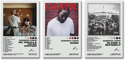 3 PCS Kendrick Lamar Poster To Pimp A Butterfly Damn Mr. Morale & The Big Steppe • £7.99