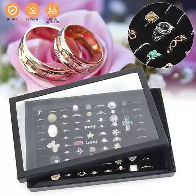 100 Slots Jewelry Ring Display Organizer Tray Holder Earrings Storage Box Case • $8.49