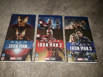 Marvel Iron Man Blu Ray Trilogy With Limited Edition O Ring Sleeves MINT SEALED • £29.95