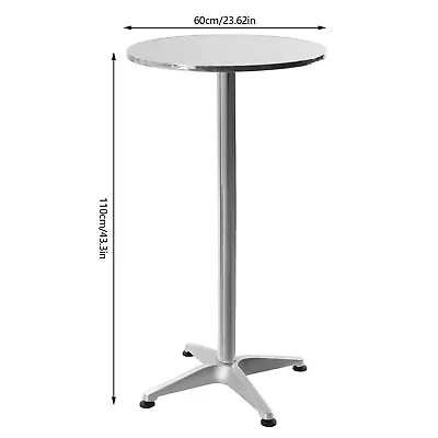 Round Cocktail Bar Table Metal Base Tall Bistro Pub Table Adjustable Height • $59.85