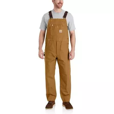 Carhartt Bib Overalls 30 X30  Cotton Relaxed Duck Hammer Loop Adjustable Brown • $95.46