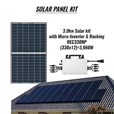 $5325 • Buy 3.9KW DIY Solar Grid-Tie Kit-With Micro-Inverter & Racking System