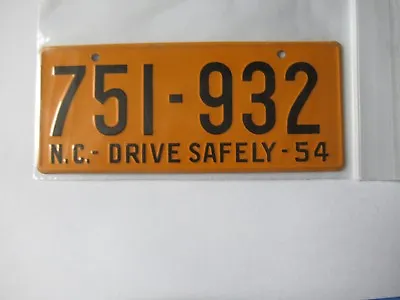 Miniature License Plate 4 X 2-1/2   Metal Antique Collectible - NC 1954 • $4.99