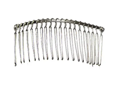£4.91 • Buy 10 Silver Tone Metal Hair Side Combs Clips 76X37mm For DIY Craft Women Accessori