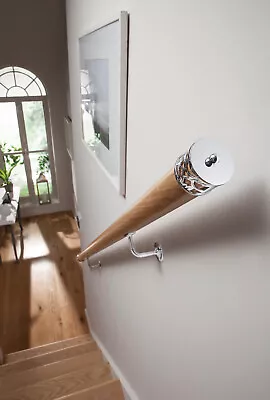£22 • Buy Chrome Mopstick Handrail Ends - Slim, Medium Or Filigree End Caps - Pair