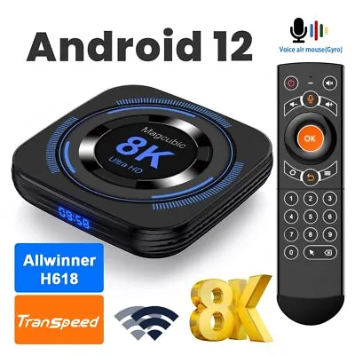 Android 12.0 TV Box Voice Assistant 8K 3D Dual Wifi Media Player Set Top Box New • $46.05