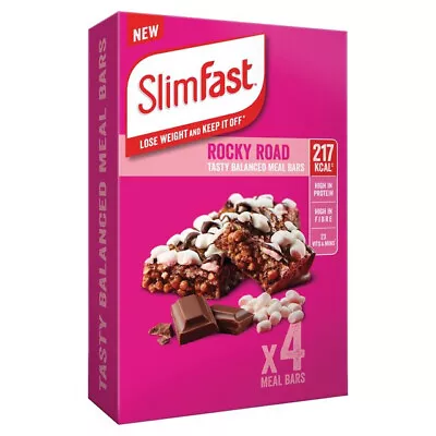 £9.49 • Buy SlimFast Rocky Road Meal Bars 4 Bars Per Pack