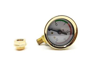 La Pavoni  Gold Pressure Gauge Kit With Nut For Europiccola Ø 41mm 0-2.5 Bar • $48.95