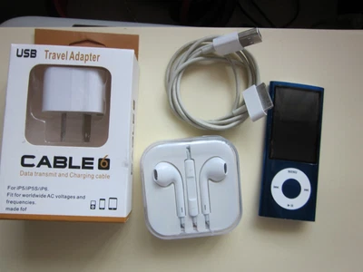 $40 • Buy Apple IPOD Nano A1320 8GB 5th Gen Cable New Charger & Earphone Long Battery Life