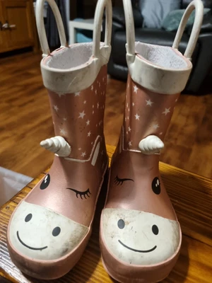 £3.50 • Buy Unicorn Pink Wellington Boots Size 21  Or  Infant 5 / Baby 