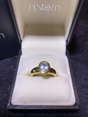 18ct Gold Aquamarine & Diamond Ring From H. Stern.  6 Grams.  Stunning • £695