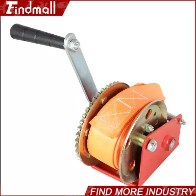 Findmall 600lbs Hand Winch Heavy Duty Crank Winch With Cable Nylon Strap & Hook • $22.70