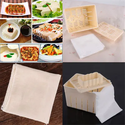 Tofu Maker Press Mold Kit + Cheese Cloth DIY Soy 'Pressing Mould Kitchen Tool • £6.47