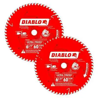 2 Diablo 6-1/2  Carbide Tip Cordless Circular Saw Finish Blades 60t D0660 Freud • $32.99