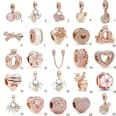 £4 • Buy Rose Gold Charm European Snake Chain Charm Bracelet Ladies