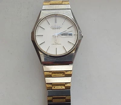 $124.50 • Buy Vintage Men's Citizen Crystron Quartz Stainless Steel Watch 4-851030 TA