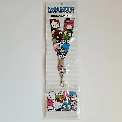 Hello Kitty Lanyard With 4 Pin Set And ID Badge Loungefly Sanrio New • $15