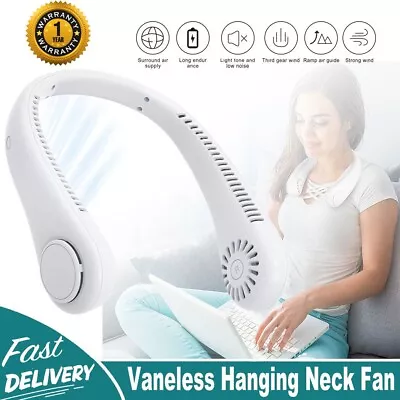 5000mAh USB Neck Hanging Fan Cooling Air Cooler Portable Little Air Conditioner • $9.95