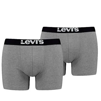£17.99 • Buy Levi's 2 Pack Solid Basic Boxer Brief Middle Grey Melange 905001001 758