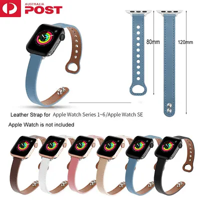 $12.99 • Buy Genuine Leather Strap Watch Band For Apple IWatch Series 7 6 5 4 3 21 SE 38-45mm