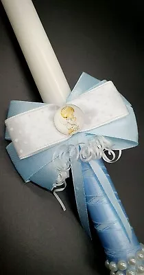 Christening Candle 35 Cm Long Praying Angel Church Candle First Holy Communion  • £11