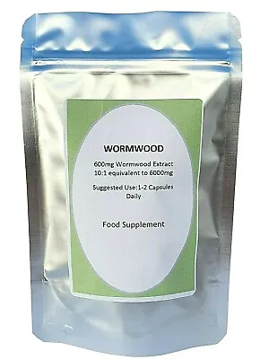 Wormwood 6000mg Capsules High Strength Parasite Cleanse Detox Vegan • £8.99